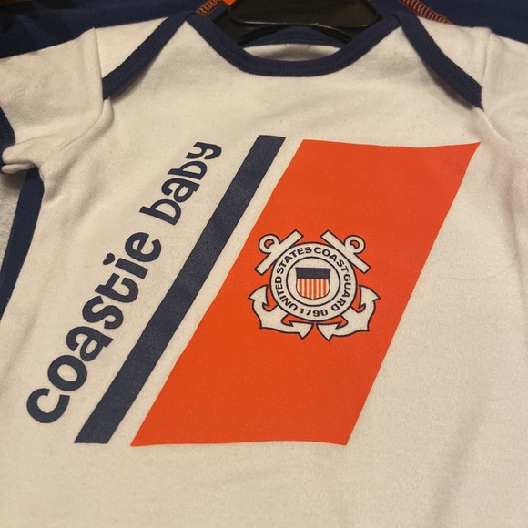 NEW TINY TROOPER Baby 0-3M 100% Cotton Two Piece Coast Guard Outfits - Picture 2 of 6